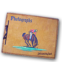 Image of a leather-bound photo album from Yellowstone Park