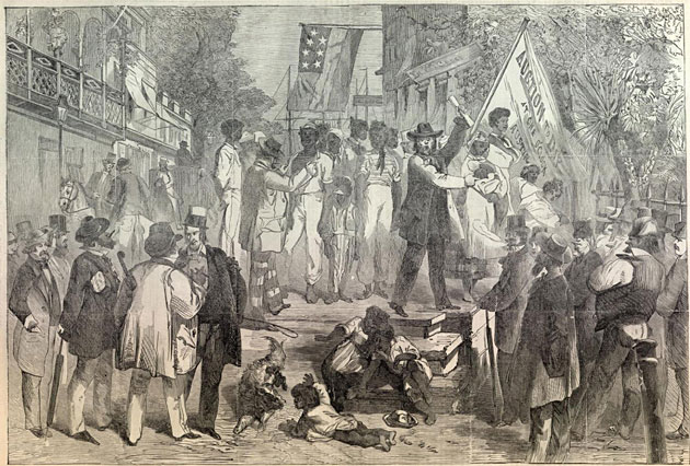 Historic Drawing of Slave Auction New Orleans