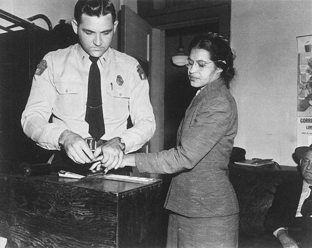Rosa Parks Gets Fingerprinted by Policeman 1955