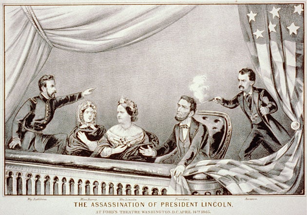 The Assassination of President Lincoln at Ford's Theatre April 14, 1856 in Washington D.C.