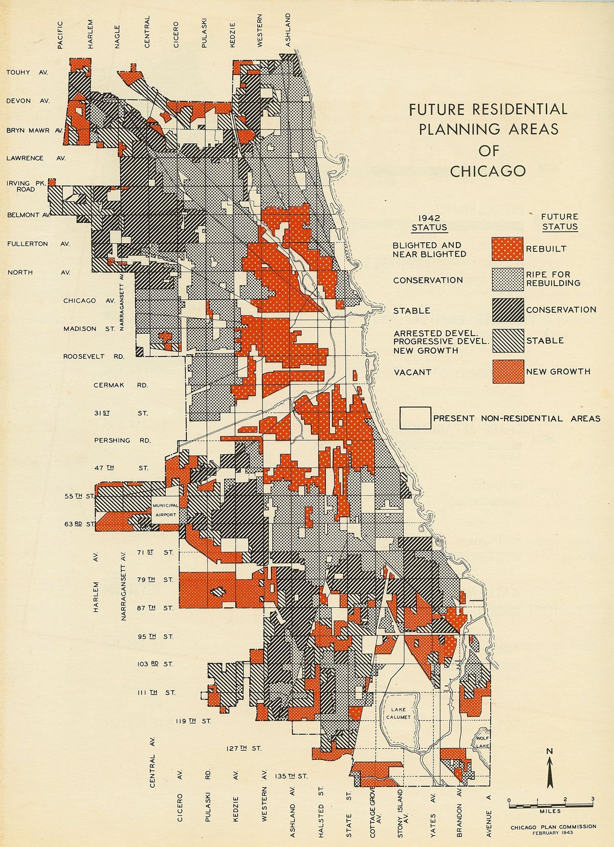 Future Residential Planning Areas of Chicago, 1954