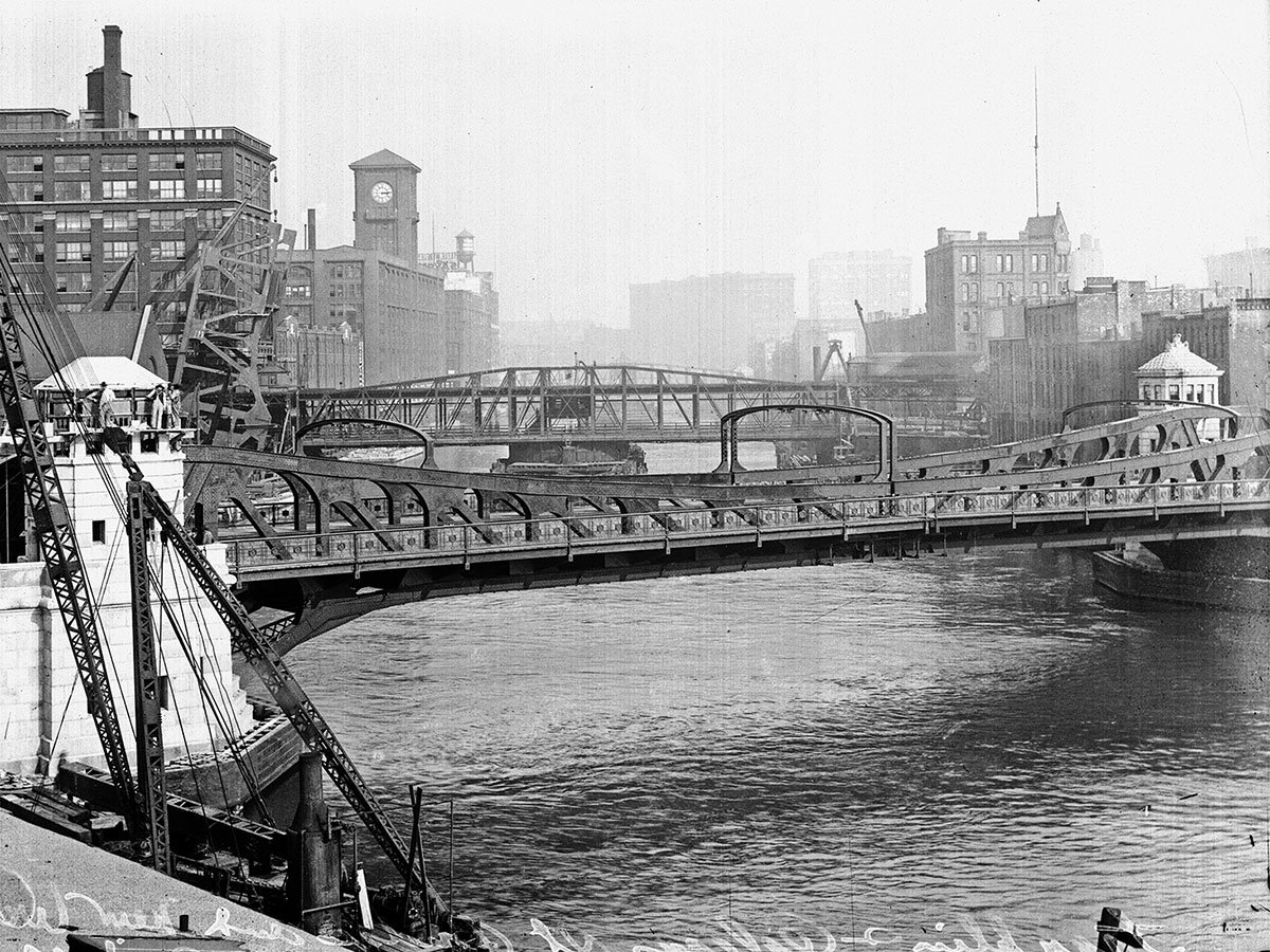 Franklin and Orleans Street bascule bridge, 1920