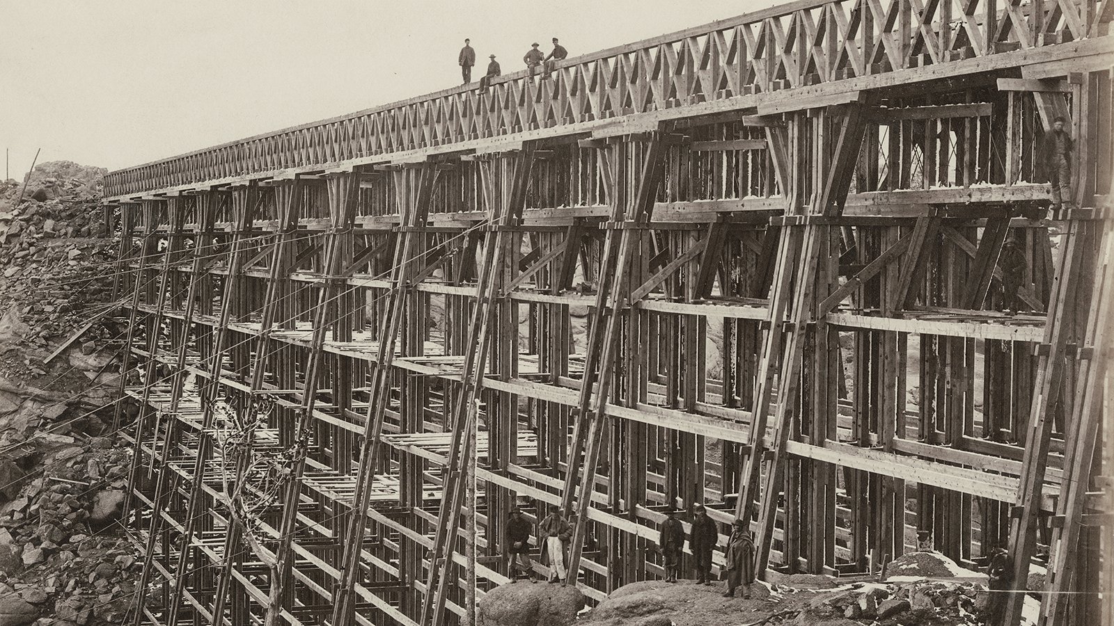 Construction of Dale Creek Bridge along the Union Pacific Railroad