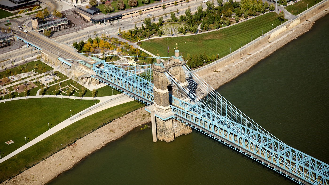 Aerial view of downtown Cincinnati, Ohio
