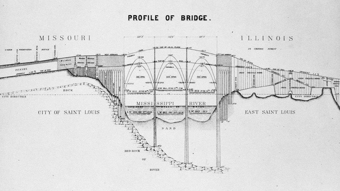 Eads bridge technical drawing