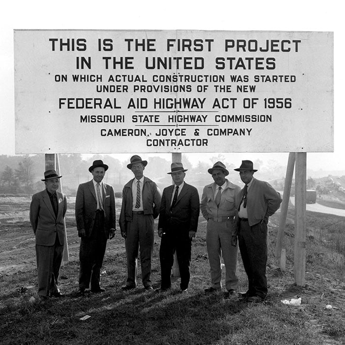 Six of the people involved in one of the nation's first interstate projects on Interstate 70 in St. Charles, Missouri