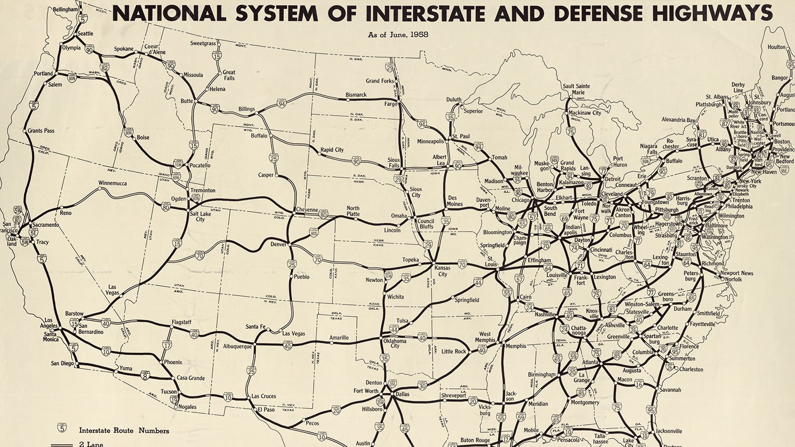 National system of interstate and defense highways, June 1958. 