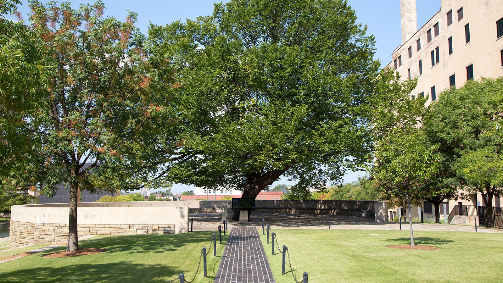 The Survivor Tree, an American elm, withstood the full force of the 1995 attack. It came to be a living symbol of the resilience of the survivors of the Oklahoma City bombing