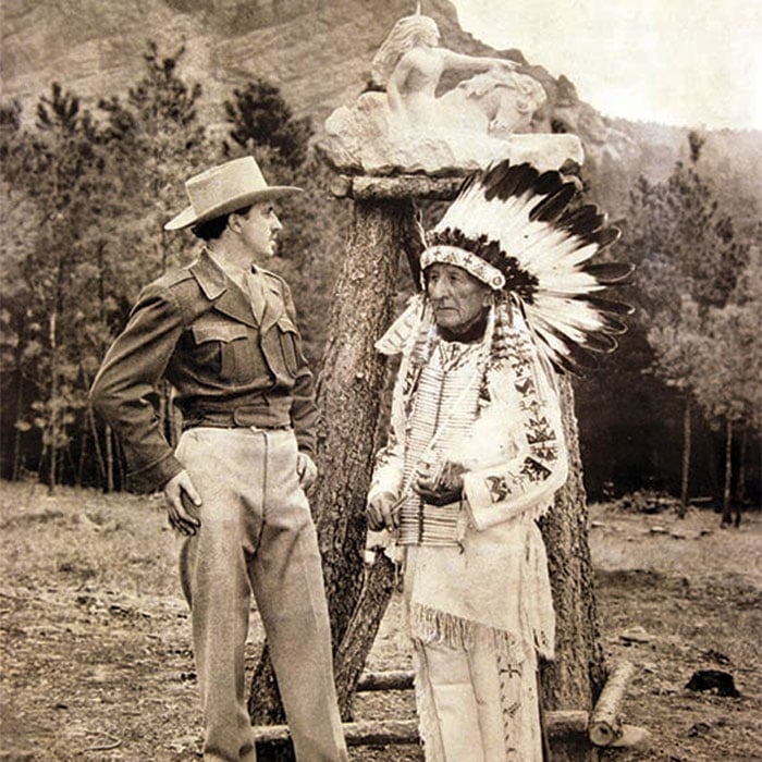 Lakota Chief Henry Standing Bear and sculptor Korczak Ziolkowski