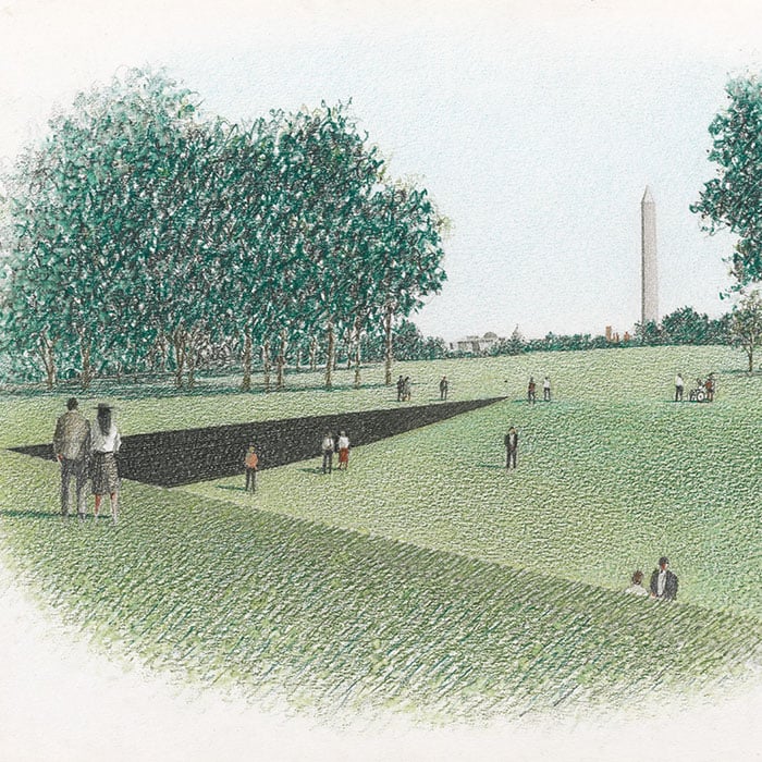 Sketch of the Vietnam Veterans Memorial, Washington, D.C.
