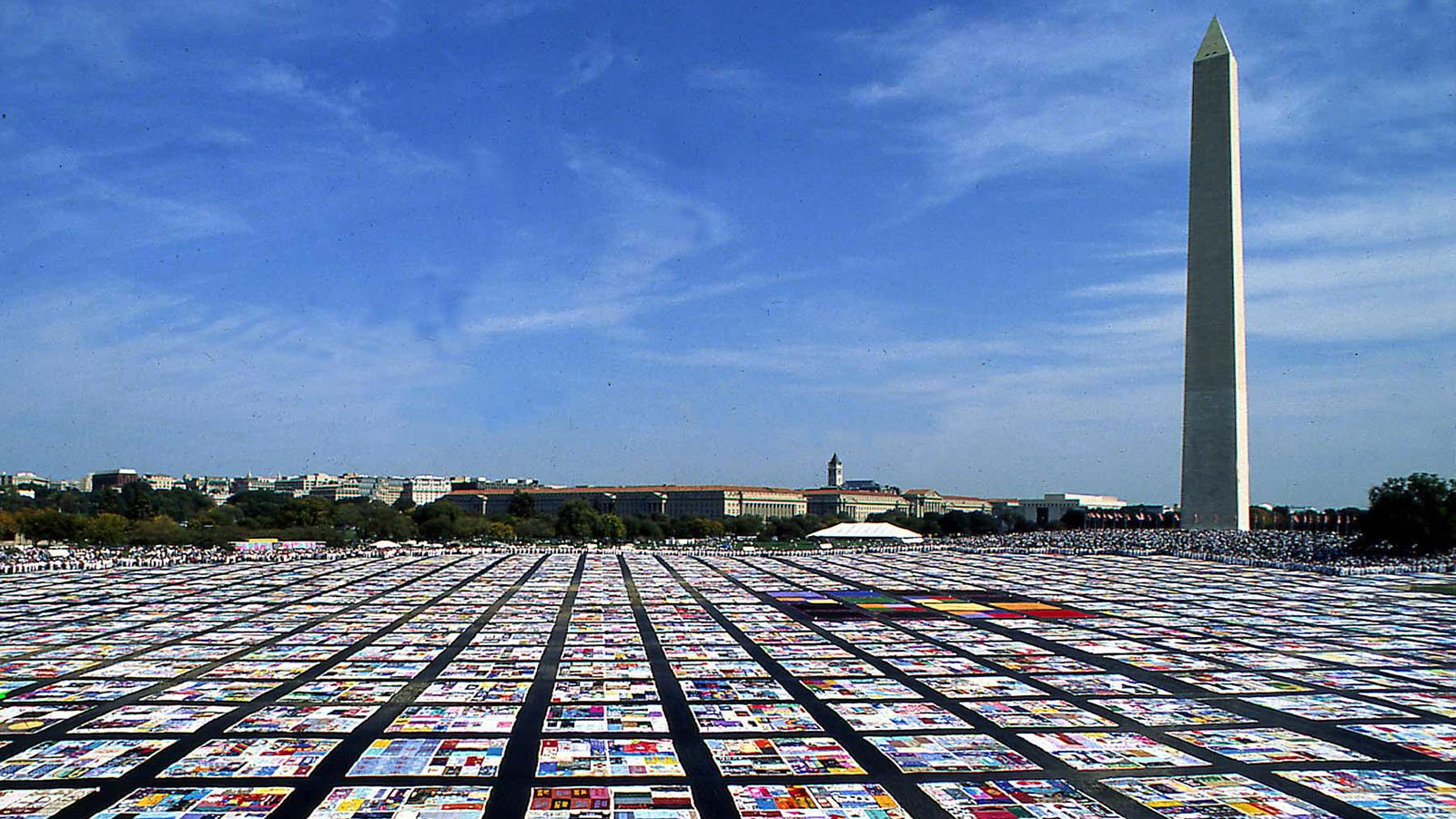 The AIDS Memorial Quilt on display on the National Mall in Washington, D.C.