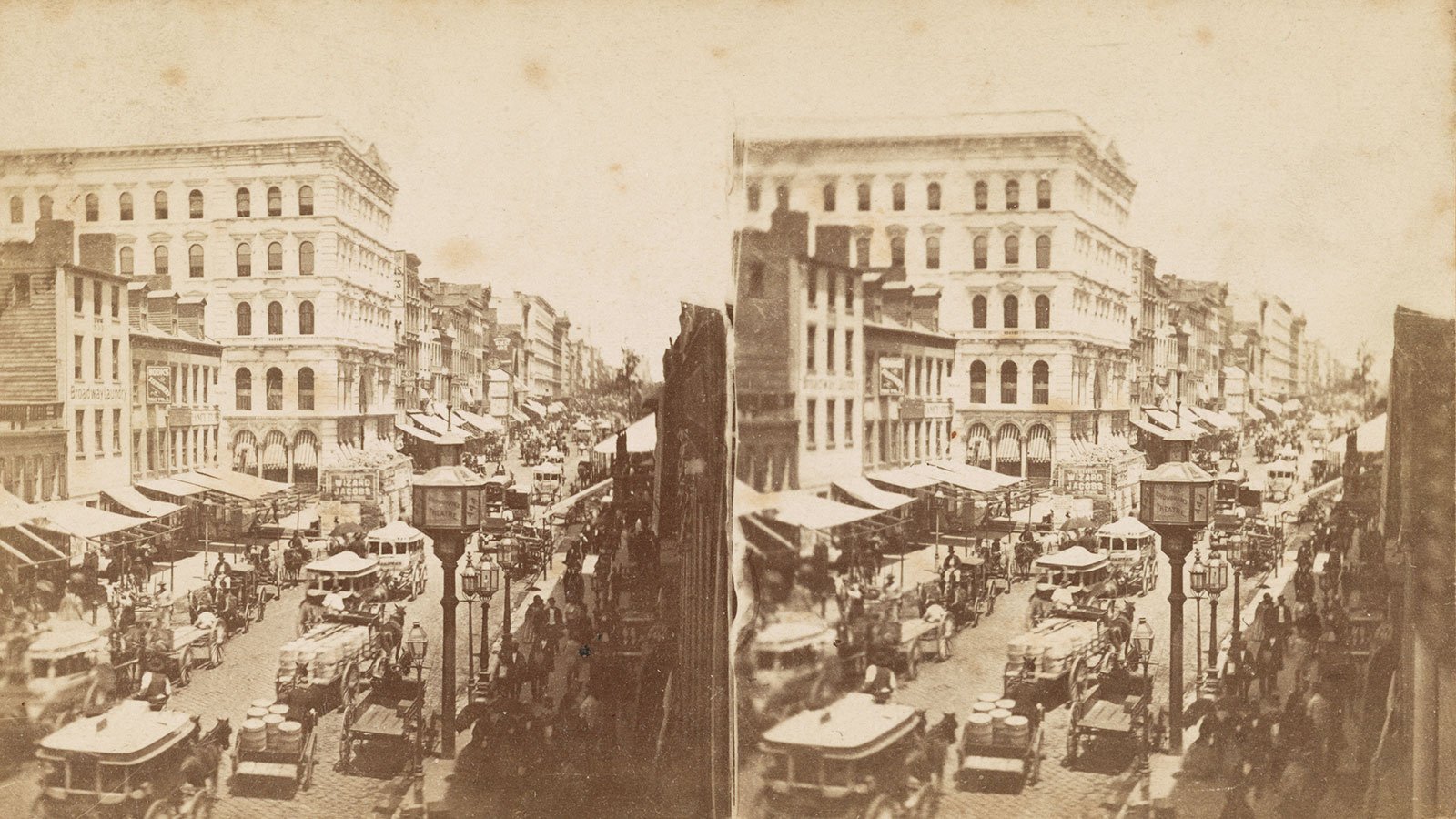 Broadway, near Grand Street in New York City, circa 1870