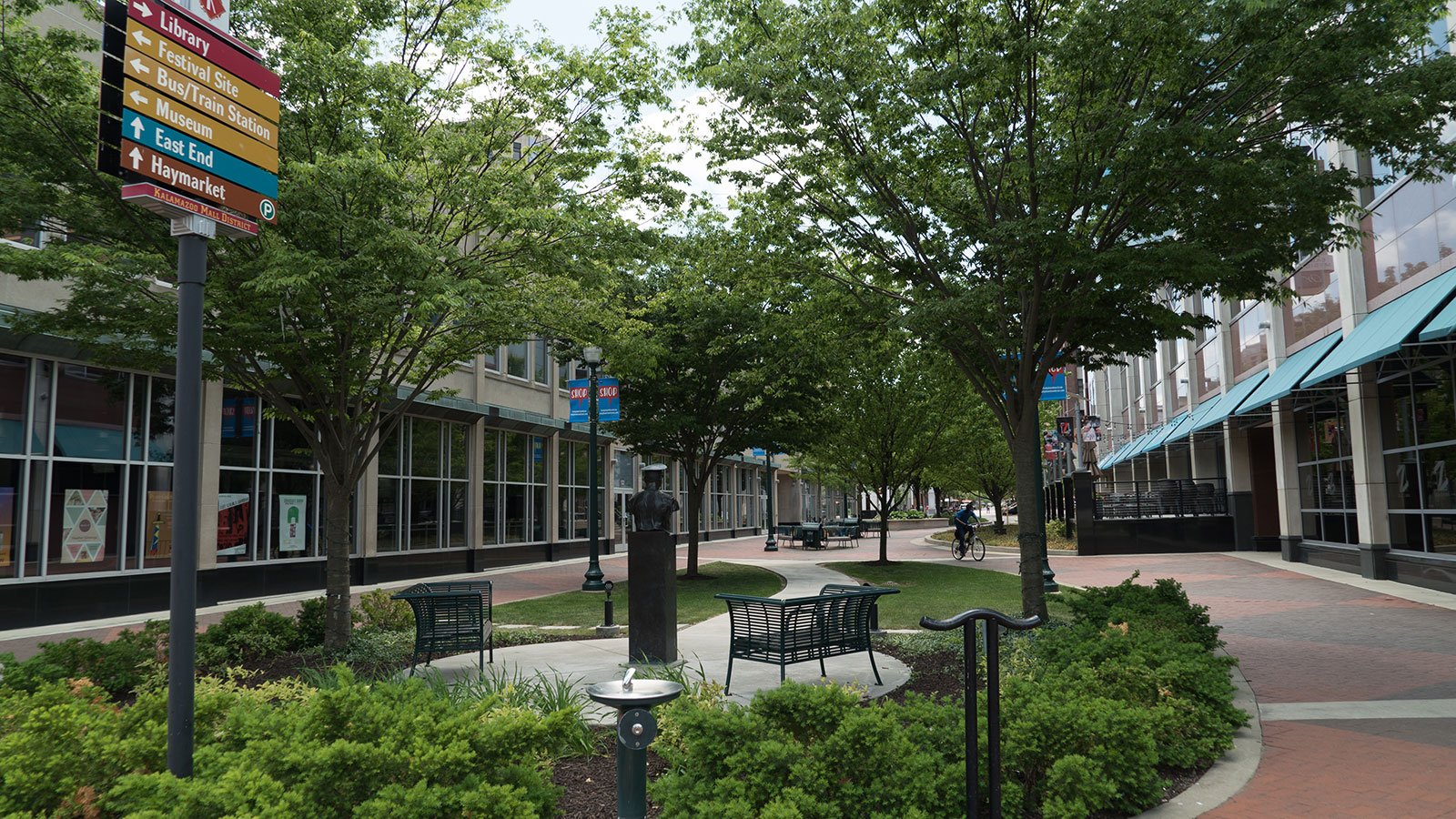 The north end of the Kalamazoo Mall in 2017