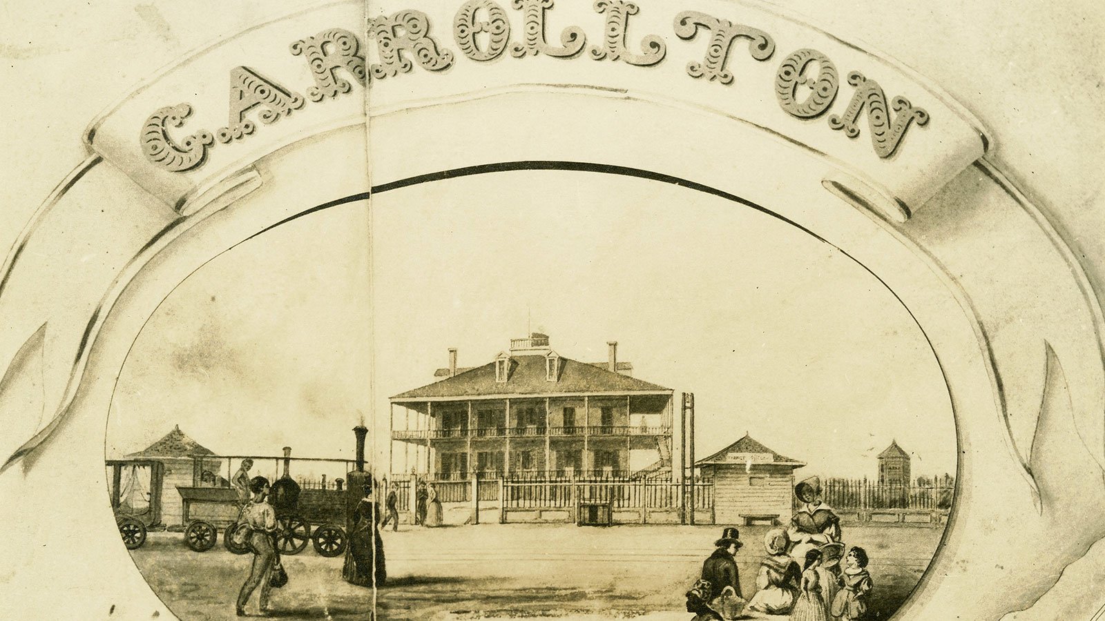 drawing of the Carrolton Hotel
