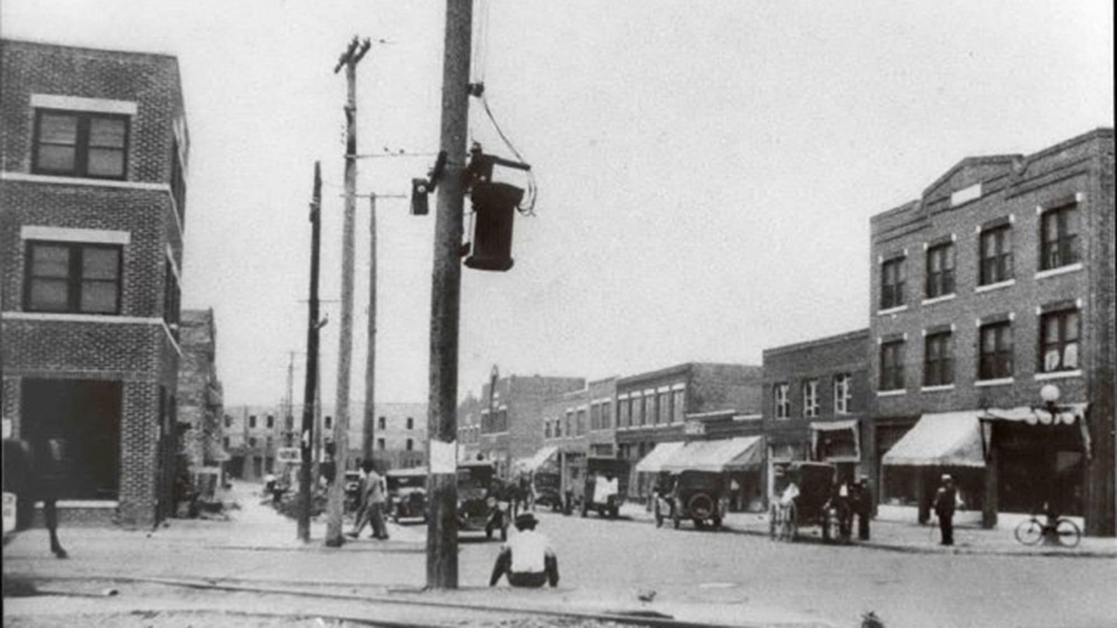 Greenwood Avenue at Archer Street after the Tulsa Race Riot and reconstruction