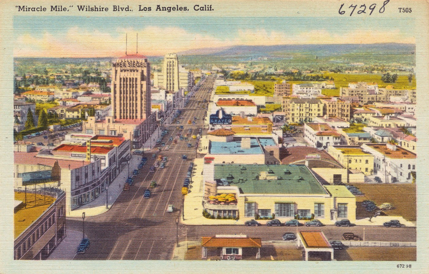 'Miracle Mile,' Wilshire Blvd., Los Angeles, Calif postcard