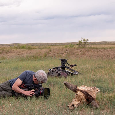 The crew of American Buffalo at the American Prairie Reserve, Montana, June 19, 2021. Credit: Jared Ames