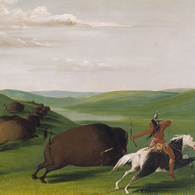 “Buffalo Chase with Bows and Lances” by George Catlin, 1832-1833. Credit: Smithsonian American Art Museum
