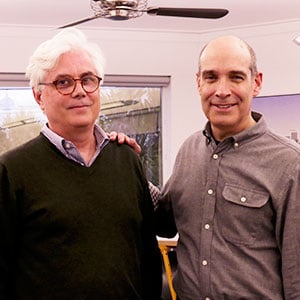 WTTW host Geoffrey Baer (right) with Architect Scott Merrill.