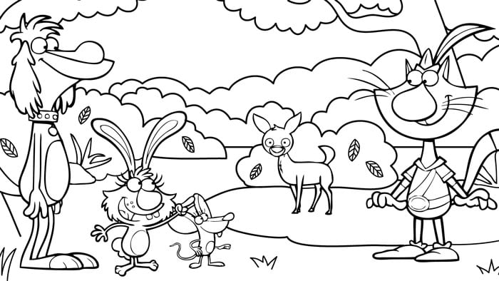 Nature Cat coloring page