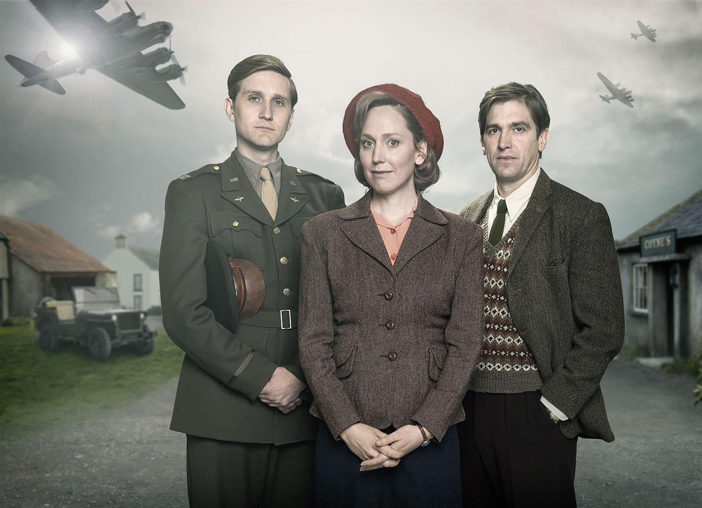 Aaron Staton, Hattie Morahan, and Owen McDonnell in 'My Mother and Other Strangers.' Photo: Steffan Hill/BBC 2016 for MASTERPIECE
