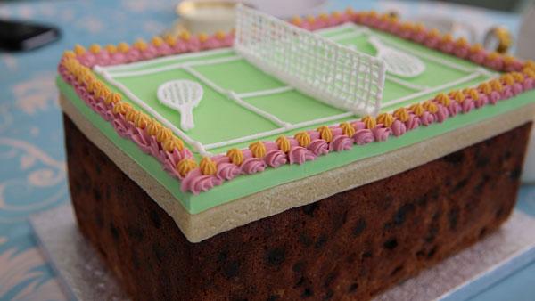 Tennis Fruit Cake from The Great British Baking Show. Photo: Love Productions