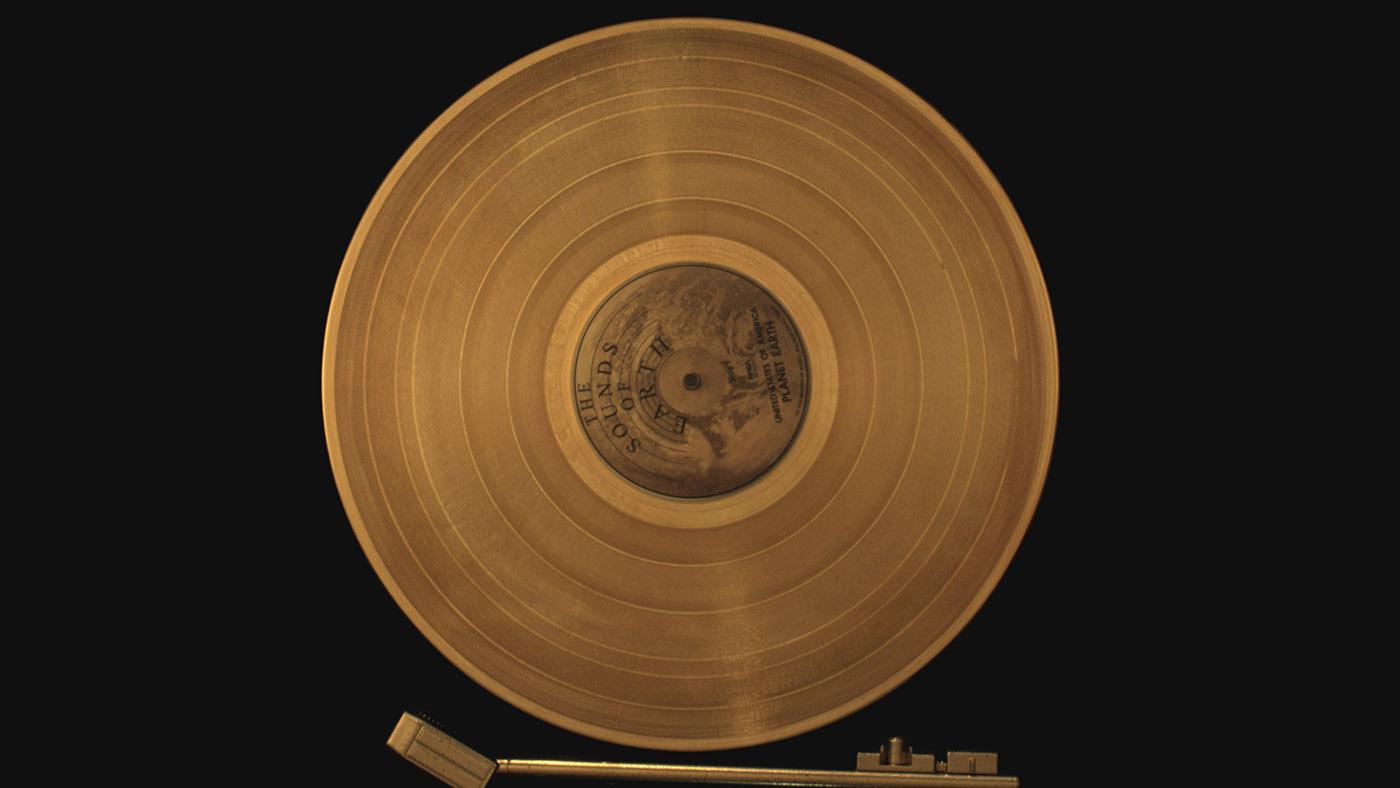 A copy of Voyager's Golden Record on a turntable. Photo: Tangled Bank Studios