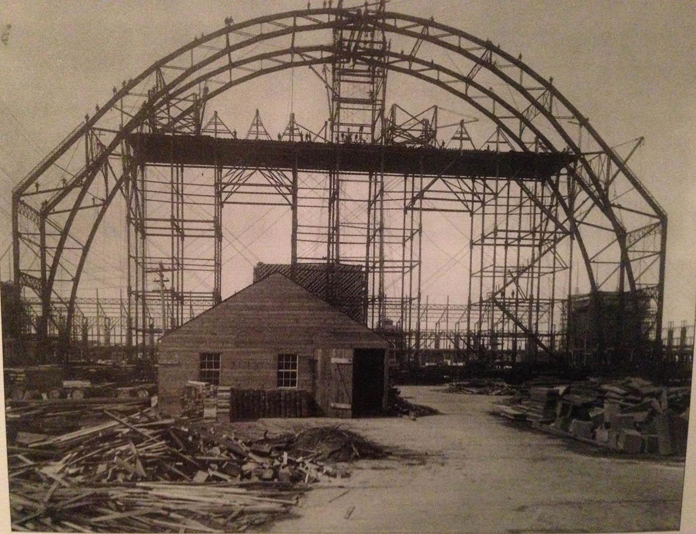 A shack standing amidst the construction of the 1893 World's Columbian Exposition in Chicago