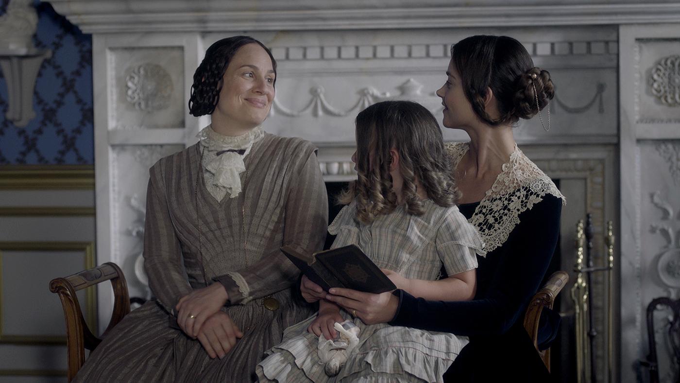 Baroness Lehzen and Queen Victoria with her child. Photo: ITV Studios