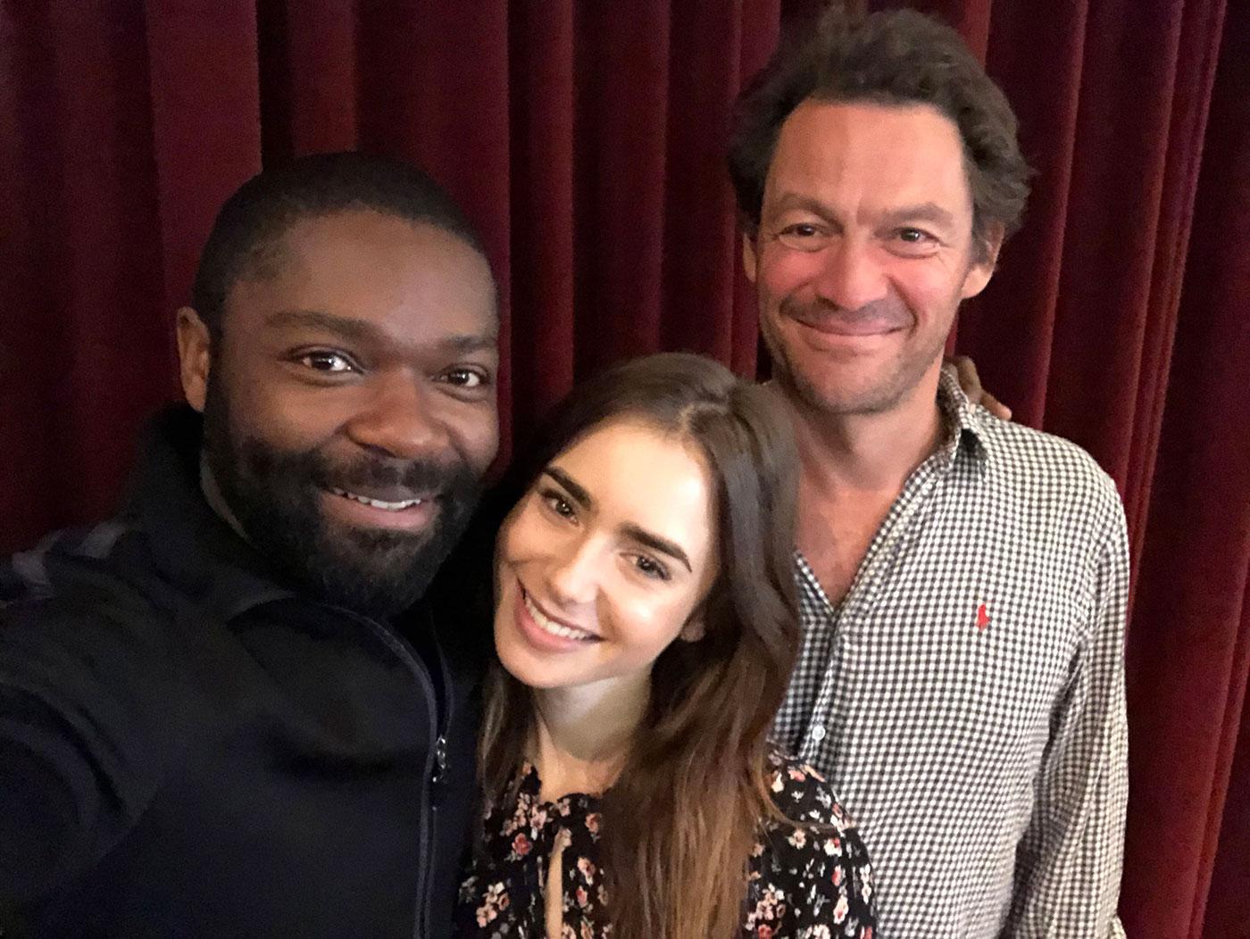 David Oyelowo, Lily Collins, and Dominic West while filming 'Les Misérables.' Photo: BBC/Lookout Point/David Oyelowo