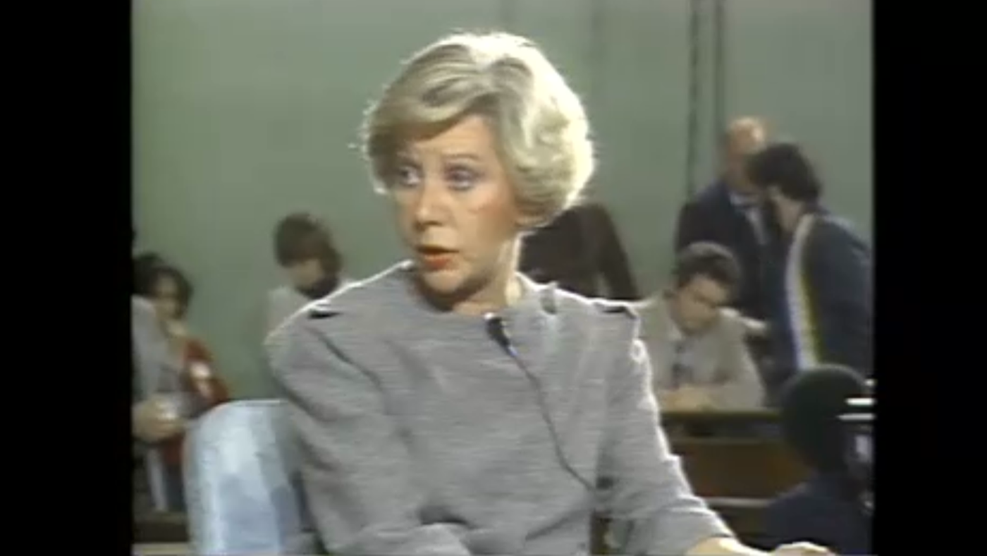 Jane Byrne at City Hall on WTTW's Feedback in 1980