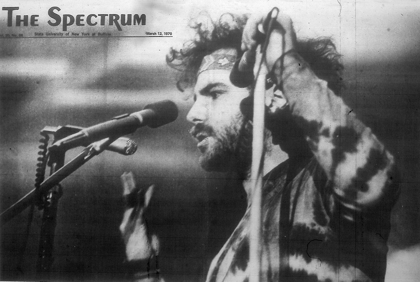 Jerry Rubin speaking at the University at Buffalo's Fillmore Room, one month after his conviction in the Chicago Eight conspiracy trial. Image: The Spectrum/Wikimedia Commons