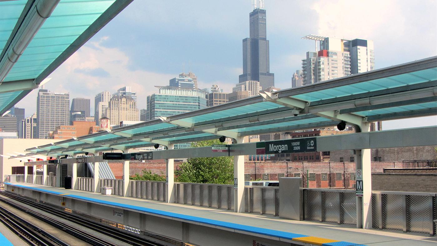 Chicago's Morgan CTA station. Photo: David Wilson via Wikimedia Commons