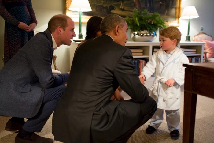 Prince George meeting former President Obama. Photo: Pete Souza/The White House