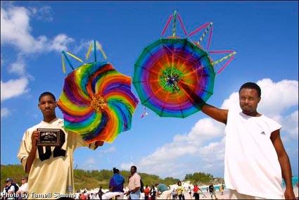 In Bermuda, people decorate and make hexagonal kites to fly on Easter.
