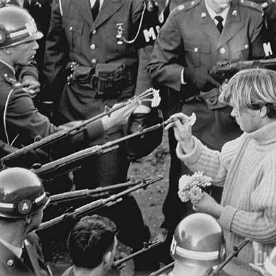 Military police block antiwar demonstrators in front of the Pentagon. October 26, 1967. Photo: The Washington Post/Getty Images