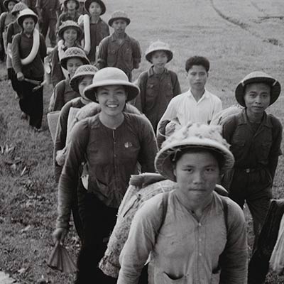 Young North Vietnamese join the Youth Shock Brigades Against the Americans for National Salvation. Photo: Vietnam News Agency