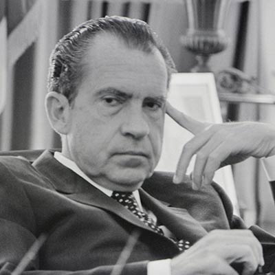 President Richard M. Nixon in the Oval Office. February 19, 1970. Photo: Richard Nixon Presidential Library and Museum