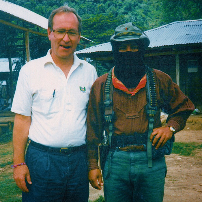 Father Chuck with subcom chico in chiapas