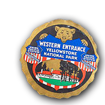 Image of a national park entrance sticker for Yellowstone Park