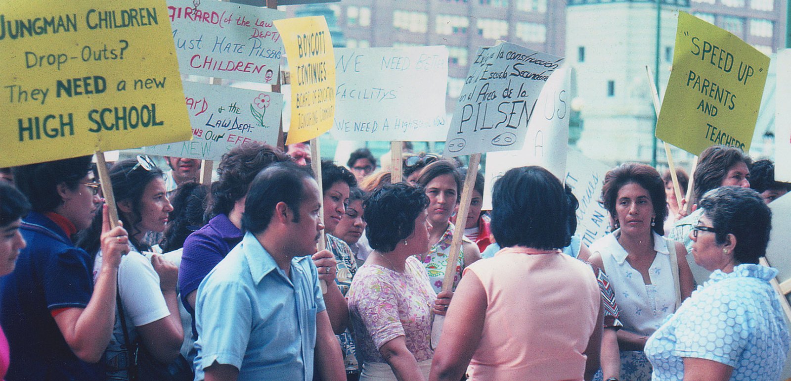 1974 action of 1000 people at Board of Education on LaSalle Street