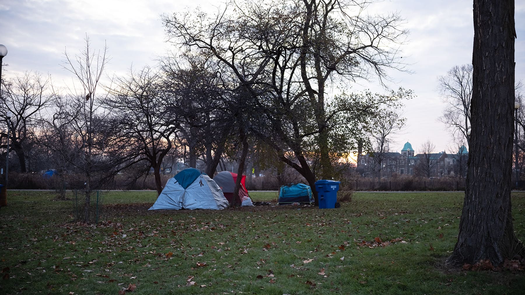 Laval and Roxanne’s encampment in Humboldt Park.