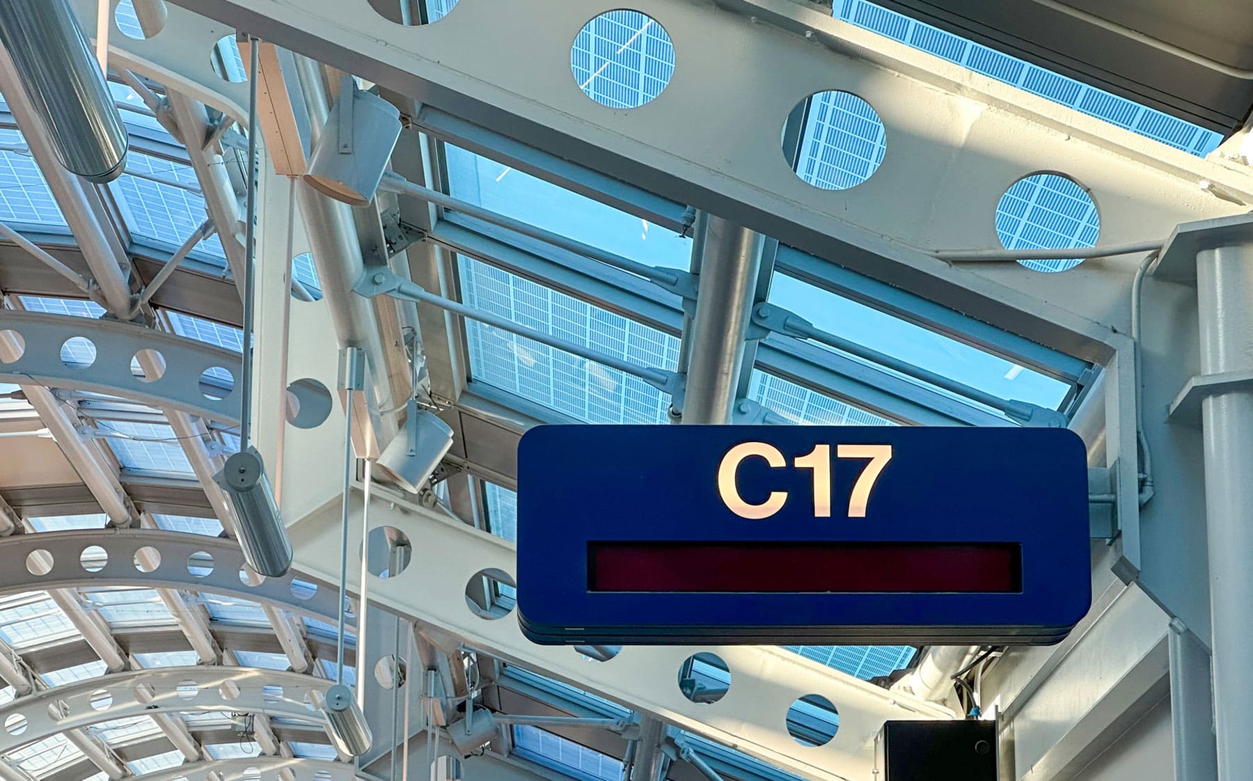 Gate C17 sign at O'Hare Airport