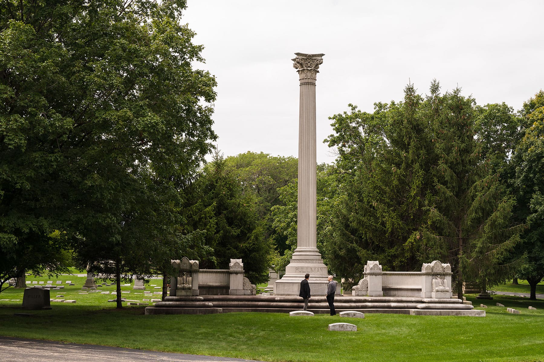 The grave for George Pullman at Graceland Cemetery