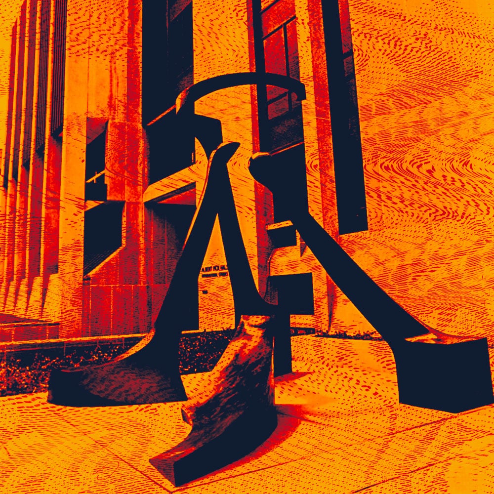 Stylized picture of the Dialogo sculpture