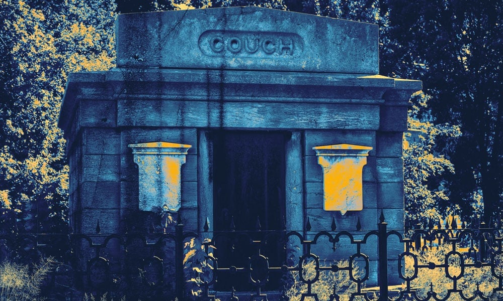 Stylized image of the mausoleum in Lincoln Park