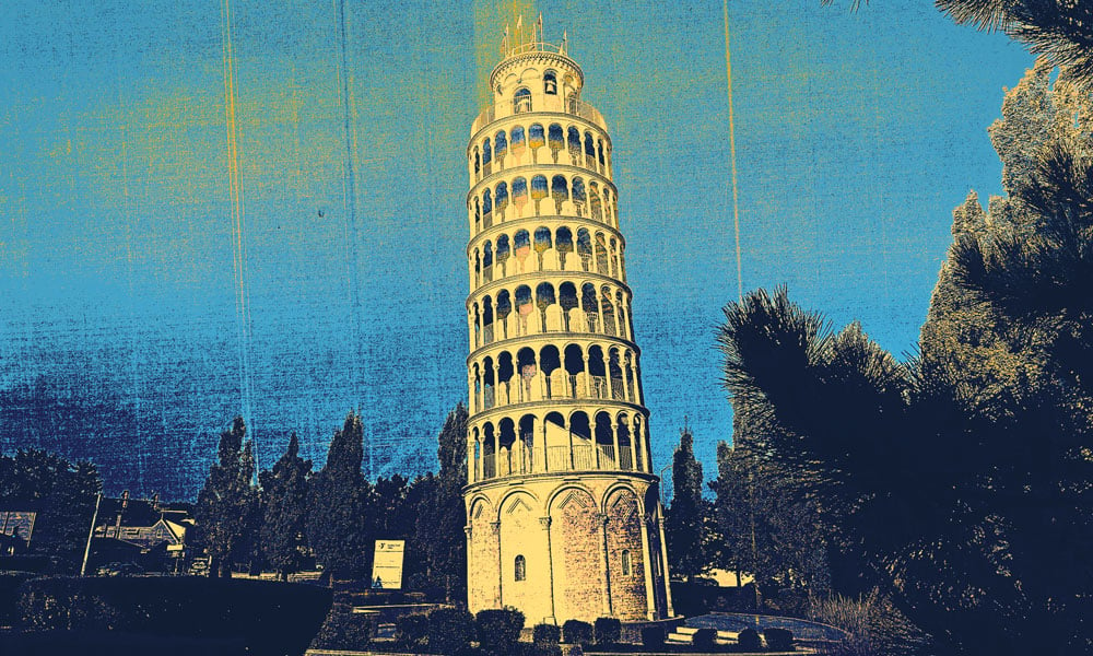 Stylized picture of the The Leaning Tower of Niles