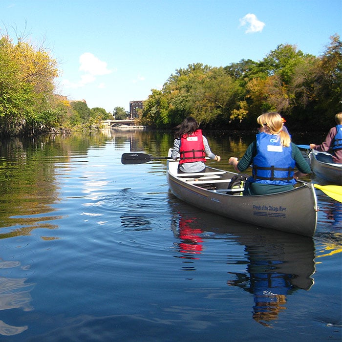 Canoeing the Chicago River south branch