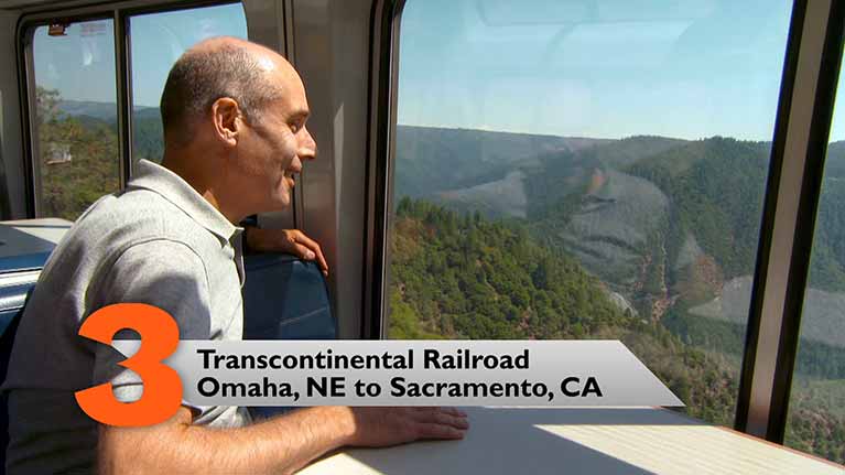 Transcontinental Railroad, Omaha, NE to Sacramento, CA