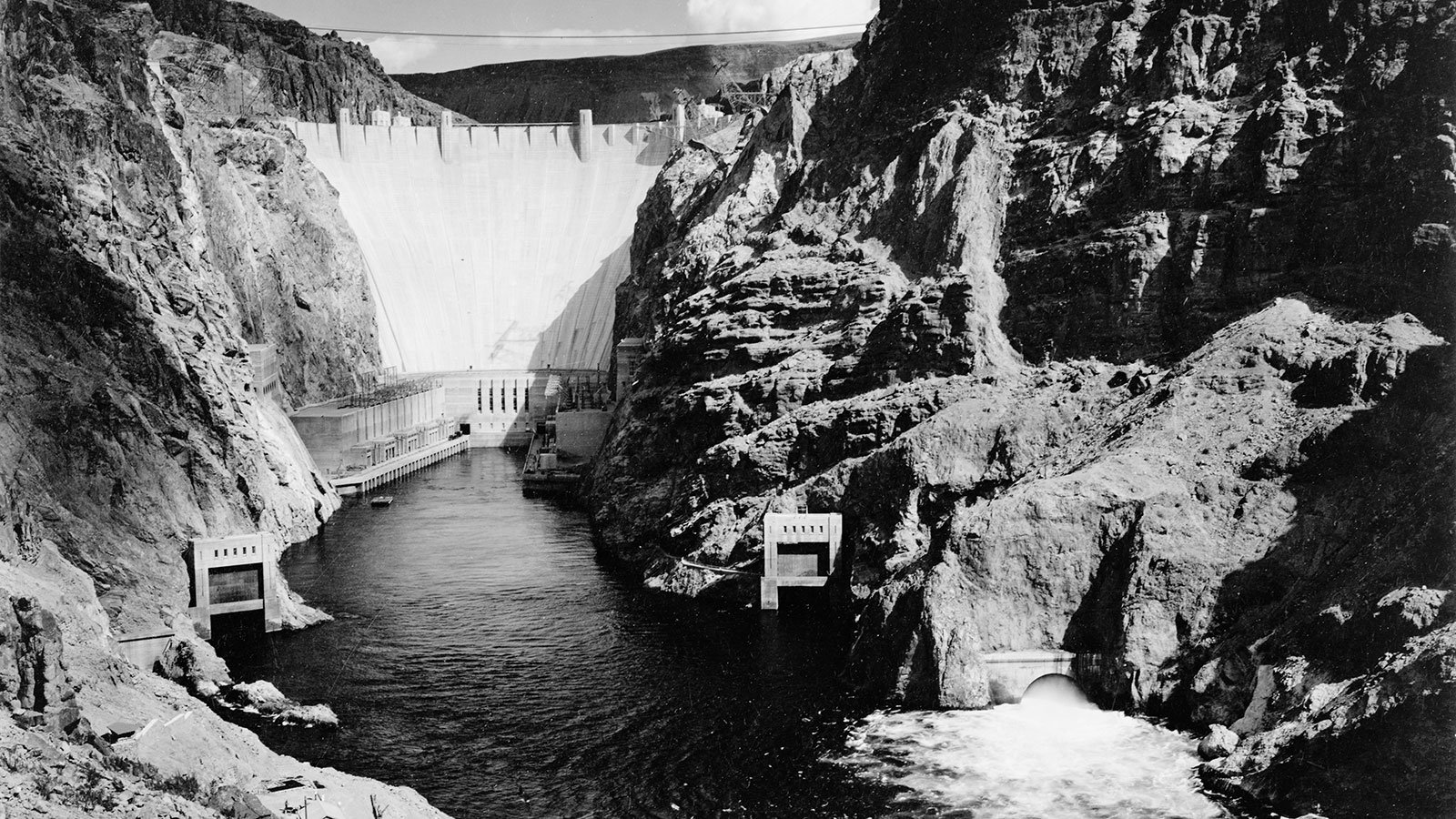 Photograph of the Boulder Dam from Across the Colorado River